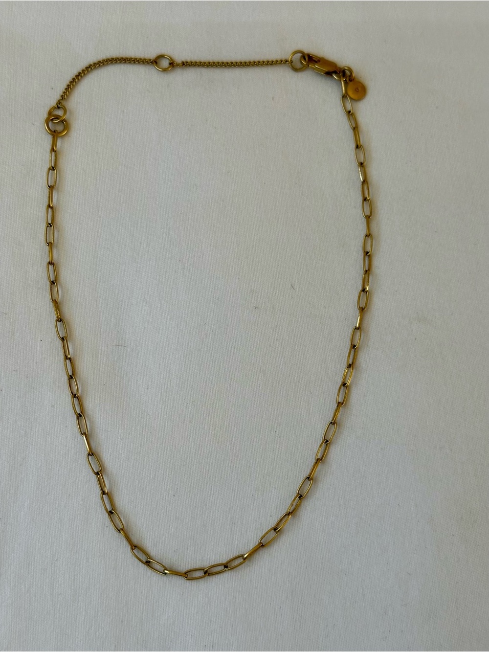 MADEWELL Gold Paperclip Chain Necklace Adjustable Open Link Layering Jewelry